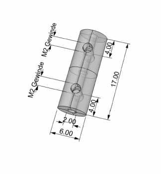 Direkt Kupplung 2,0×2,0mm Messing (MJ14)