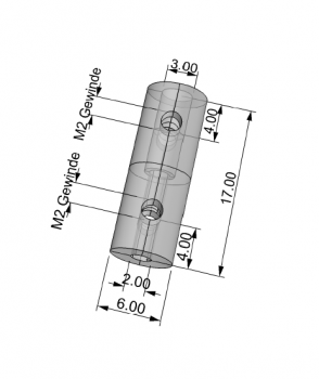 Direkt Kupplung 2,0×3,0mm Messing (MJ14)