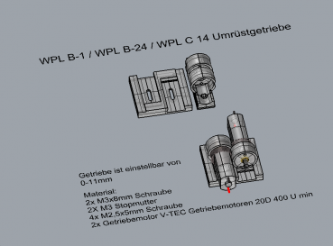 Flexgetriebe Umbausatz auf größere Motoren WPL B-1, WPL B-24, WPL C14